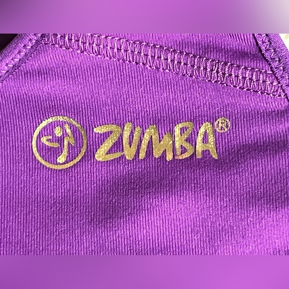 NWT Zumba Fitness Dance Racerback Sports Bra M Purple Convention 💃 - Picture 10 of 10